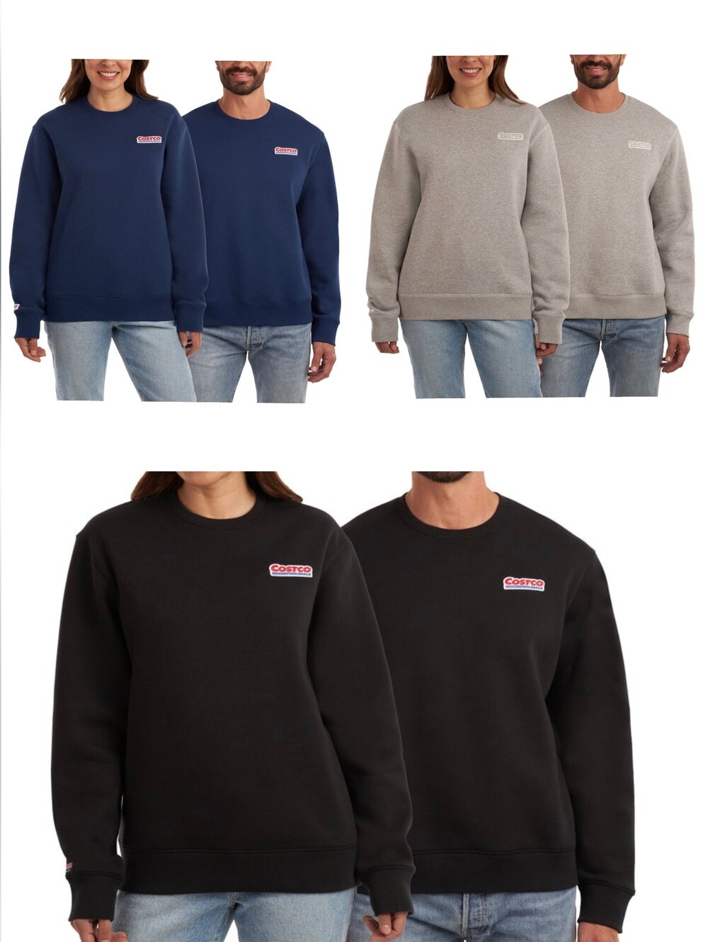 New COSTCO WHOLESALE Unisex Logo Crewneck Men women boys girls Select Color Size